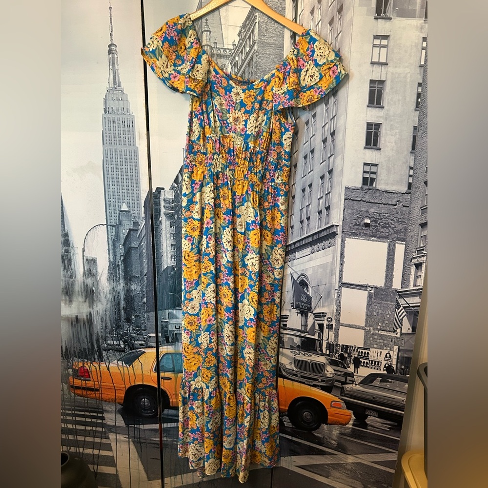 Floral Off-Shoulder jumpsuit with multi colors